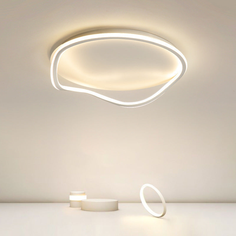 Single Modern White Flush Mount Lighting LED Ceiling Light for Bedroom