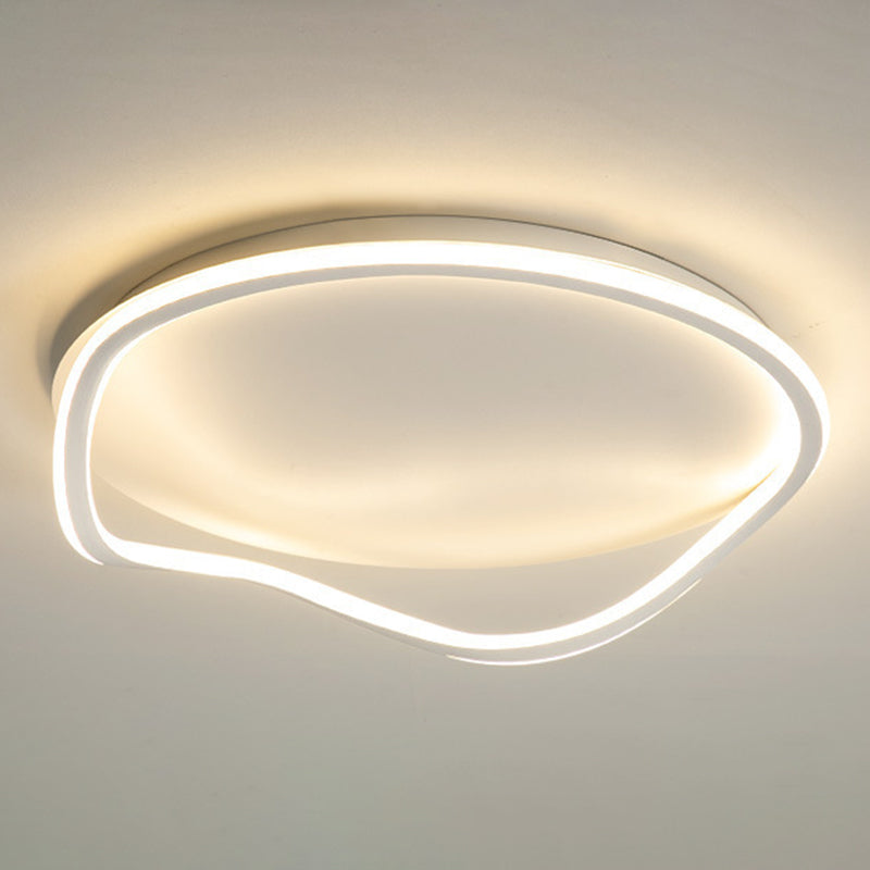 Single Modern White Flush Mount Lighting LED Ceiling Light for Bedroom