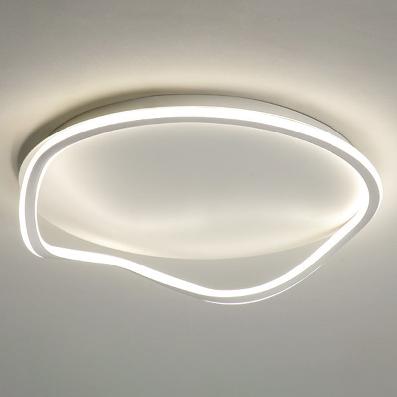 Single Modern White Flush Mount Lighting LED Ceiling Light for Bedroom