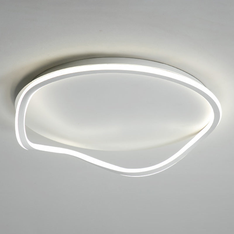 Single Modern White Flush Mount Lighting LED Ceiling Light for Bedroom