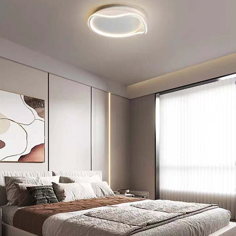 Single Modern White Flush Mount Lighting LED Ceiling Light for Bedroom