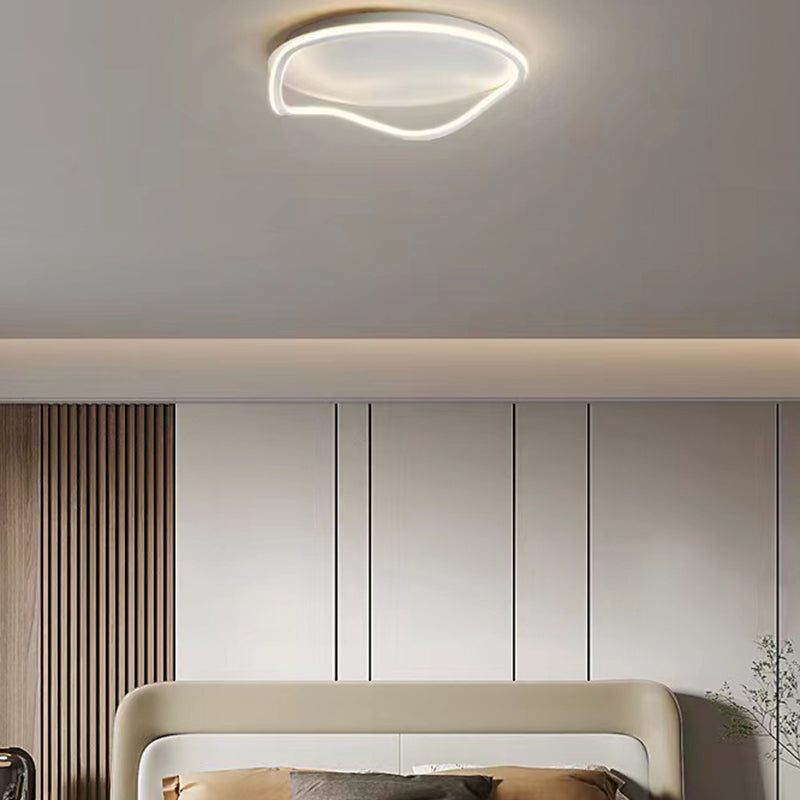 Single Modern White Flush Mount Lighting LED Ceiling Light for Bedroom