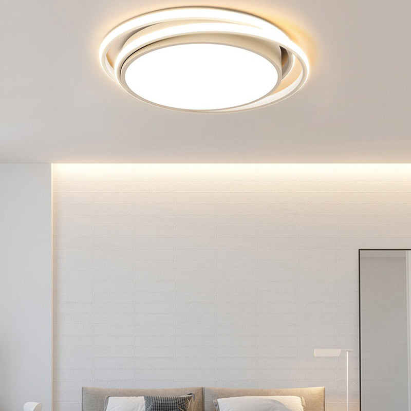 Single Modern White Flush Mount Lighting Unique Ceiling Light for Bedroom