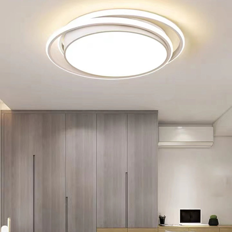 Single Modern White Flush Mount Lighting Unique Ceiling Light for Bedroom