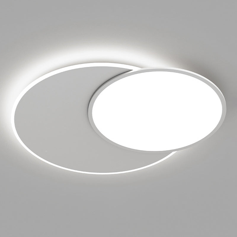 2-Light White Flush Mount Lighting Unique LED Ceiling Light for Bedroom