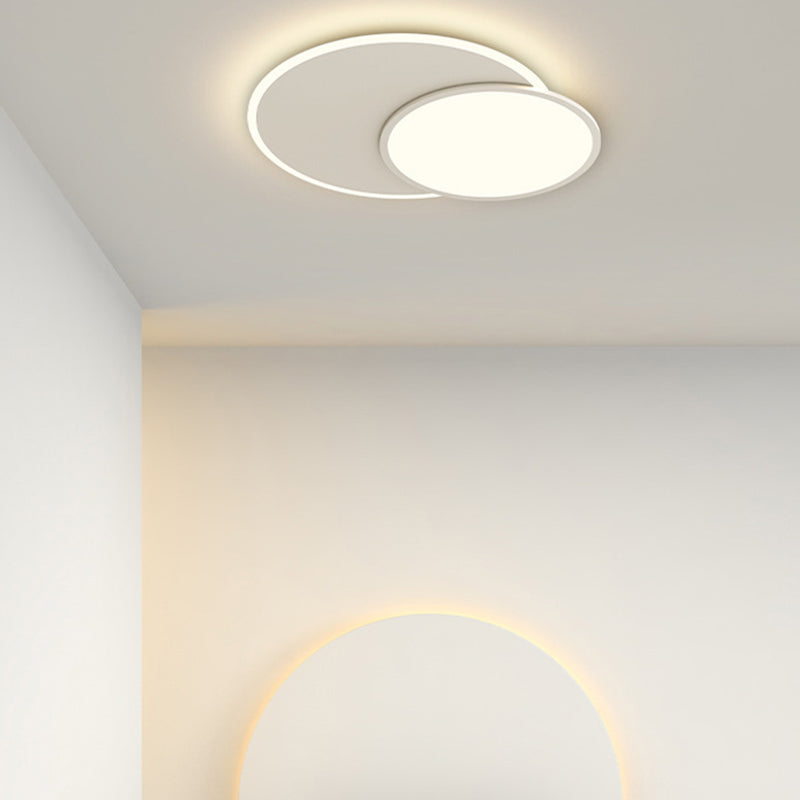 2-Light White Flush Mount Lighting Unique LED Ceiling Light for Bedroom