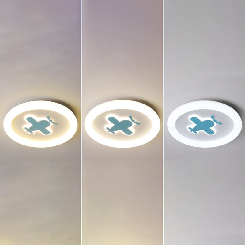 Single White Flush Mount Lighting Unique LED Ceiling Light for Living Room