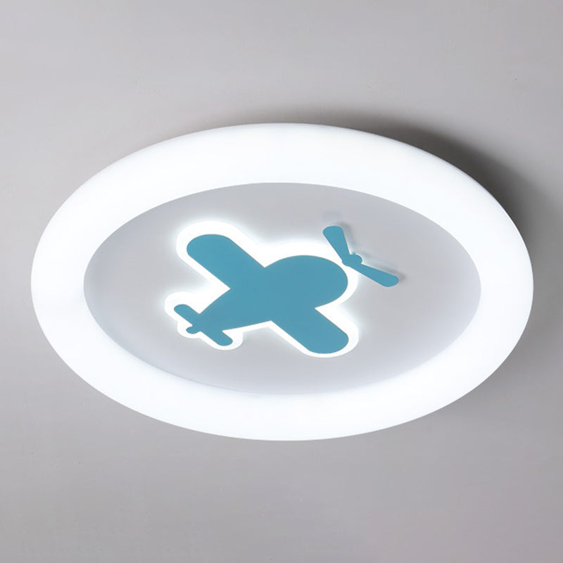 Single White Flush Mount Lighting Unique LED Ceiling Light for Living Room