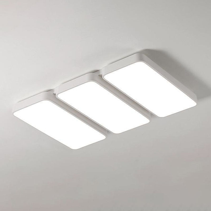 3-Light White Flush Mount Lighting LED Ceiling Light for Living Room