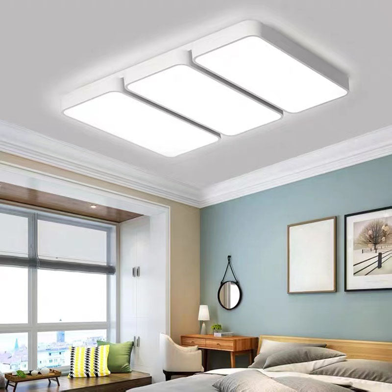 3-Light White Flush Mount Lighting LED Ceiling Light for Living Room