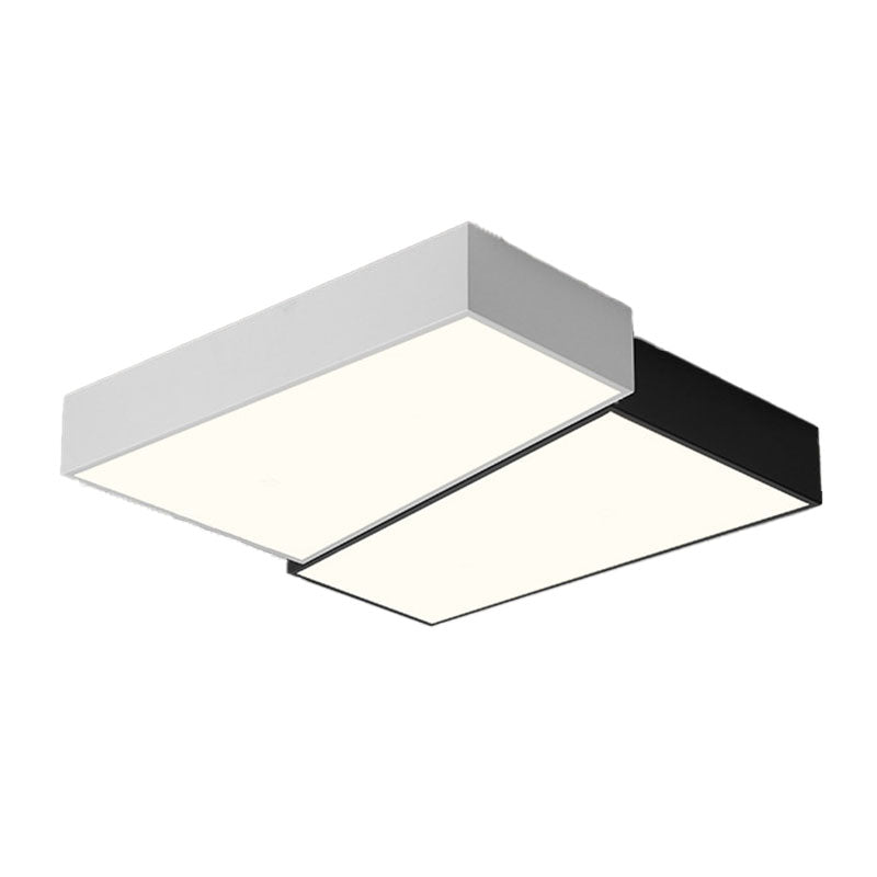 2-Light White/Black Modern Flush Mount Lighting Unique Ceiling Light for Foyer