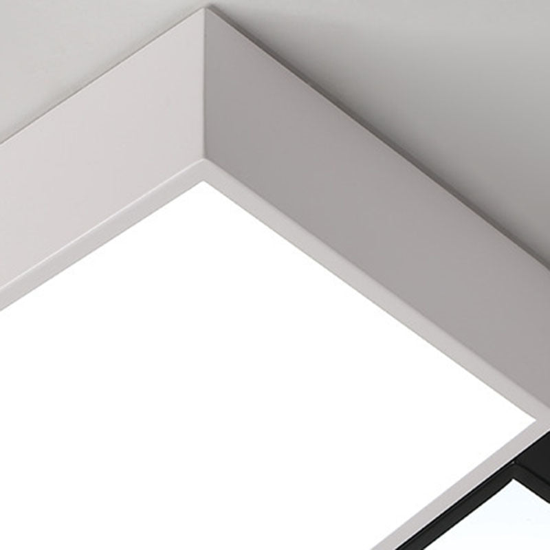 2-Light White/Black Modern Flush Mount Lighting Unique Ceiling Light for Foyer