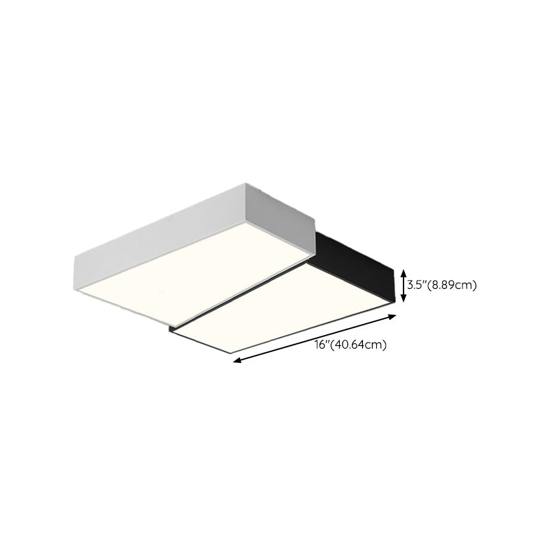 2-Light White/Black Modern Flush Mount Lighting Unique Ceiling Light for Foyer