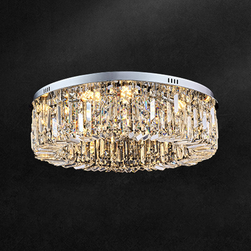 Modern Minimalist Ceiling Lamp Crystal Flush Mount Light Fixture for Bedroom