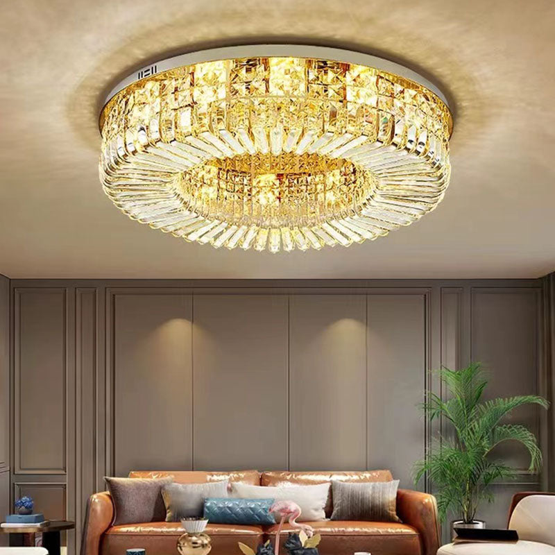 Modern Minimalist Ceiling Lamp Crystal Flush Mount Light Fixture for Bedroom