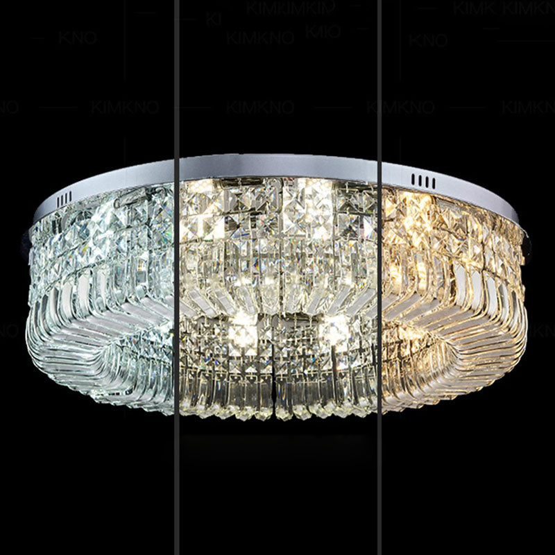 Modern Minimalist Ceiling Lamp Crystal Flush Mount Light Fixture for Bedroom