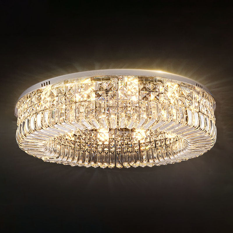 Modern Minimalist Ceiling Lamp Crystal Flush Mount Light Fixture for Bedroom