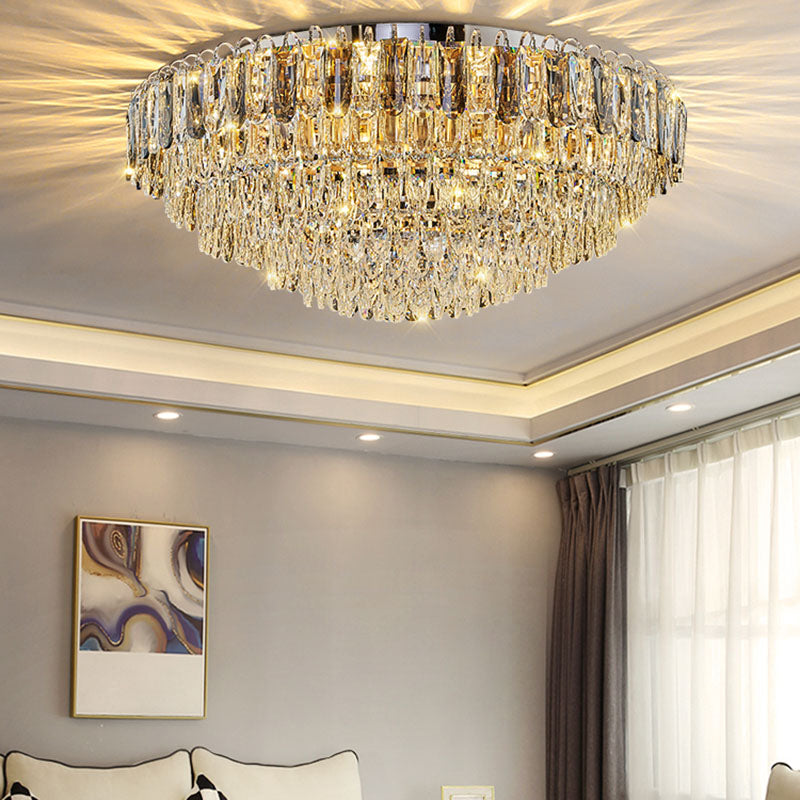 Modern Creative Ceiling Lamp Crystal Flush Mount Light Fixture for Bedroom