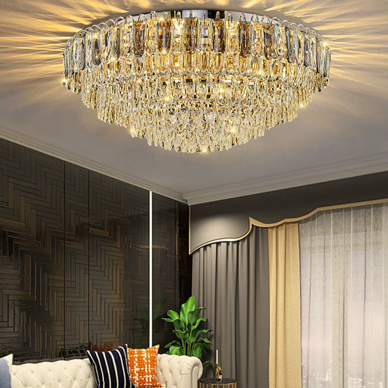 Modern Creative Ceiling Lamp Crystal Flush Mount Light Fixture for Bedroom