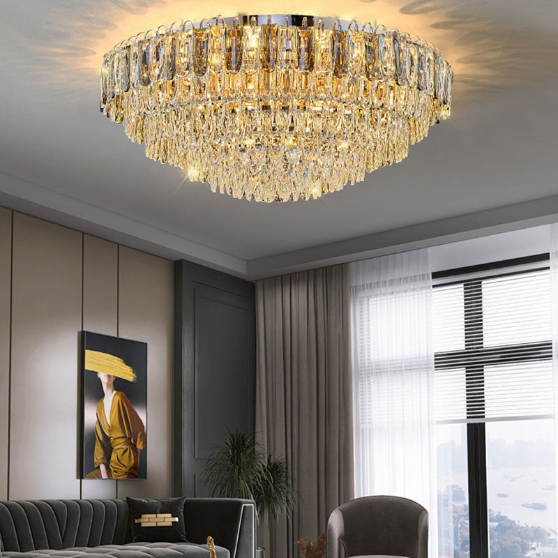 Modern Creative Ceiling Lamp Crystal Flush Mount Light Fixture for Bedroom