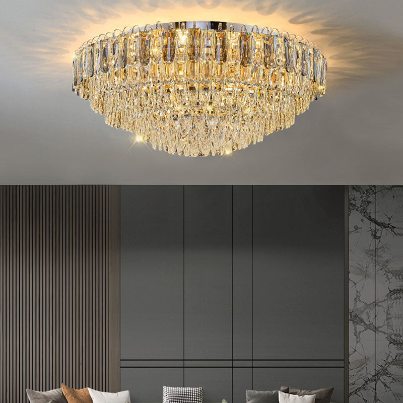 Modern Creative Ceiling Lamp Crystal Flush Mount Light Fixture for Bedroom