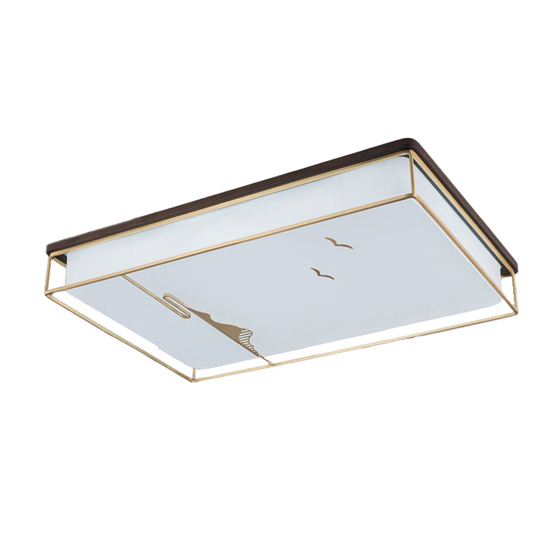 Modern Ceiling Lighting Fixture Metal LED Flush Mount Light Fixture with Acrylic Shade