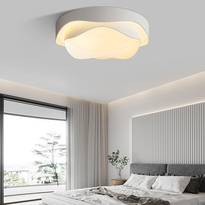 Modern Ceiling Lamp Metal LED Flush Mount Light Fixture with Acrylic Shade for Bedroom