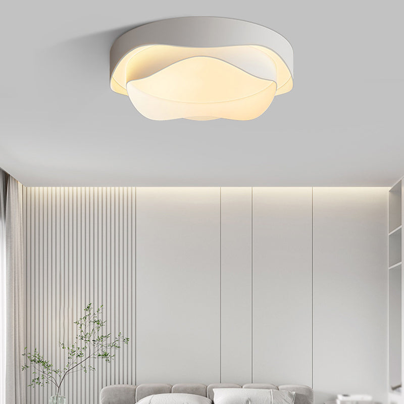 Modern Ceiling Lamp Metal LED Flush Mount Light Fixture with Acrylic Shade for Bedroom