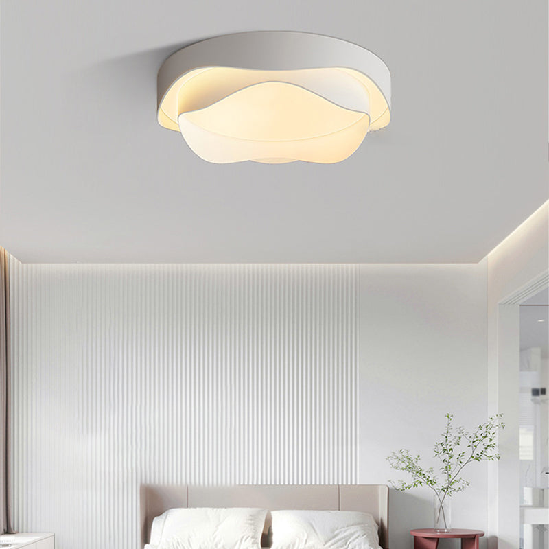 Modern Ceiling Lamp Metal LED Flush Mount Light Fixture with Acrylic Shade for Bedroom