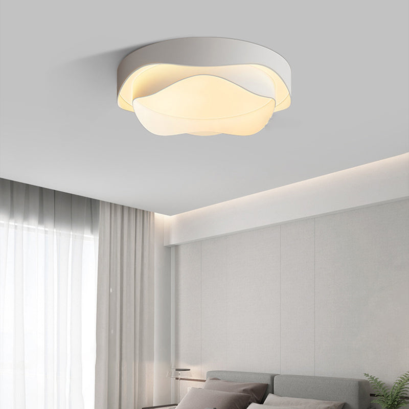 Modern Ceiling Lamp Metal LED Flush Mount Light Fixture with Acrylic Shade for Bedroom