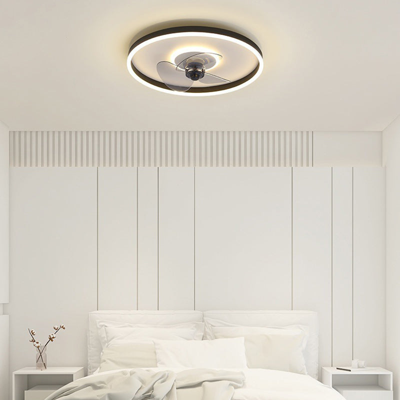 3-Blade Modern Ceiling Fan White/Black Fan with Light for Room