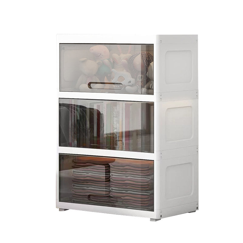 Modern Style Youth Armoire Plastic Door Included Kid's Wardrobe for Home