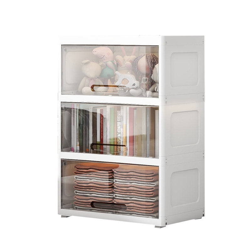 Modern Style Youth Armoire Plastic Door Included Kid's Wardrobe for Home