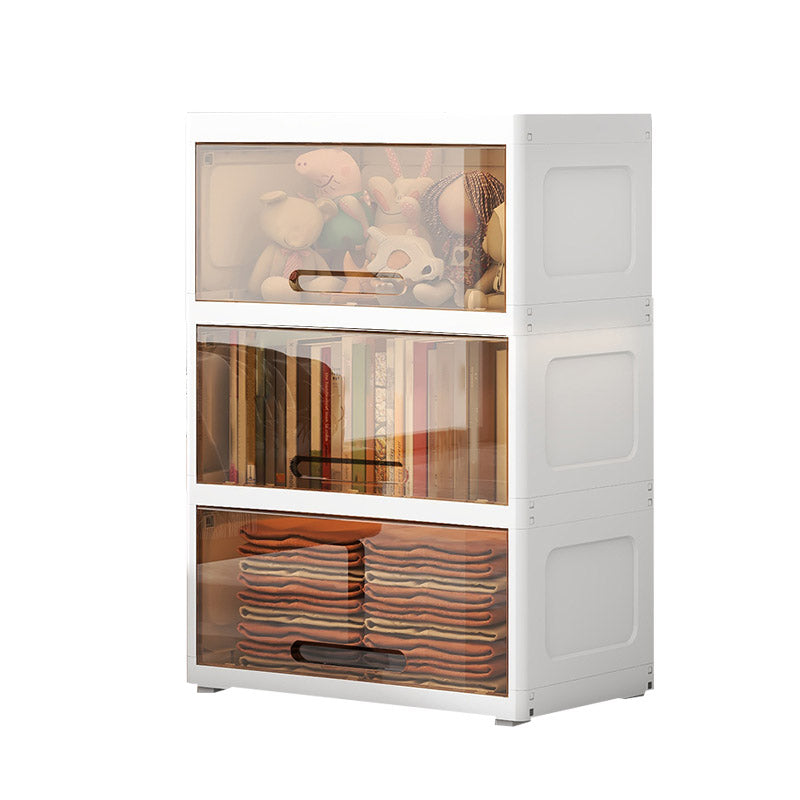 Modern Style Youth Armoire Plastic Door Included Kid's Wardrobe for Home