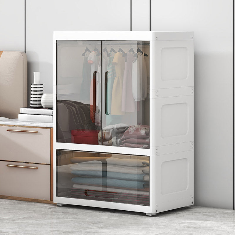 Modern Style Youth Armoire Plastic Door Included Kid's Wardrobe for Home