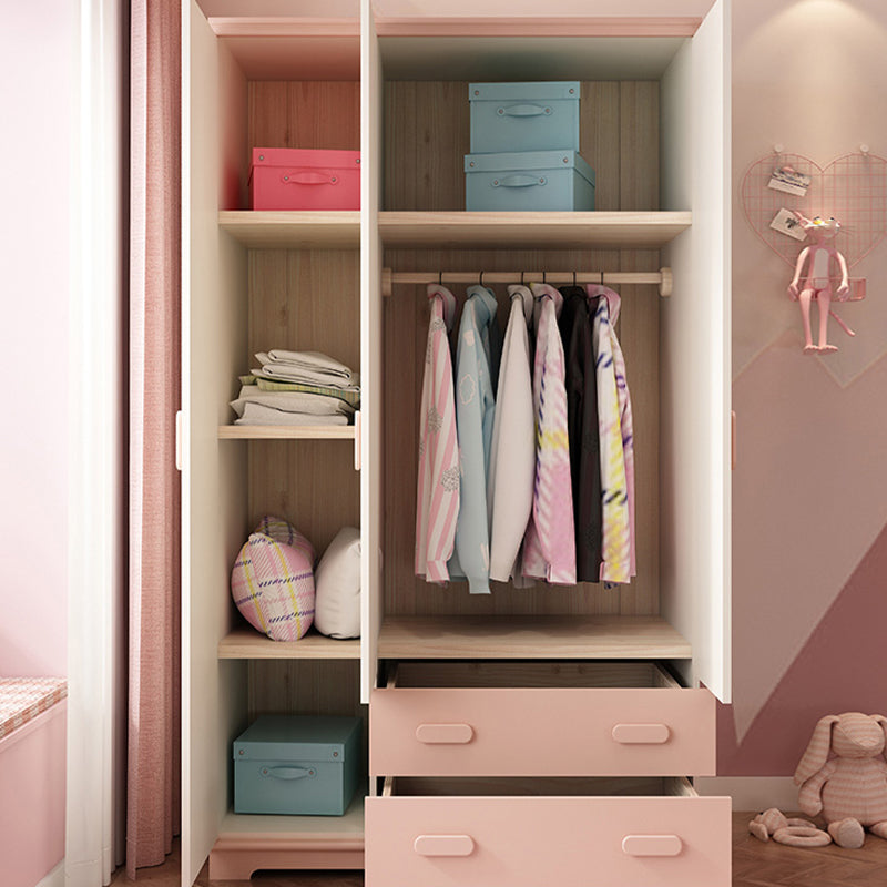 Wooden Kids Closet Modern Style Wardrobe Closet with Garment Rod