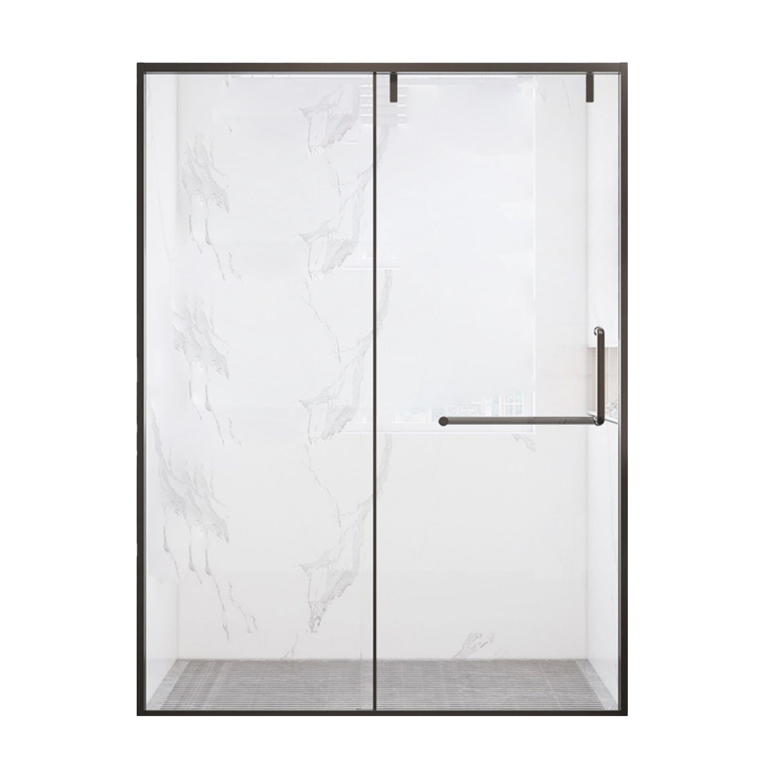 Transparent Tempered Shower Bath Door Semi Frameless Shower Doors