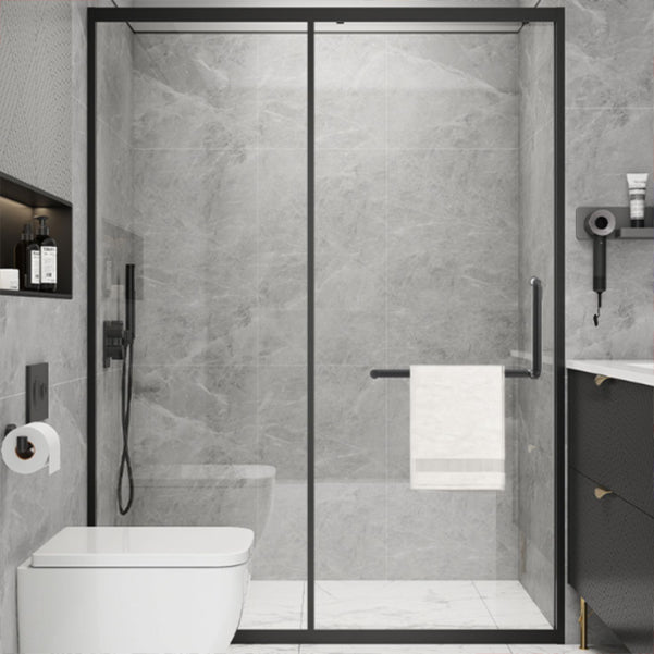 Metal Frame Single Sliding Shower Doors Modern Transparent Shower Shower Bath Door