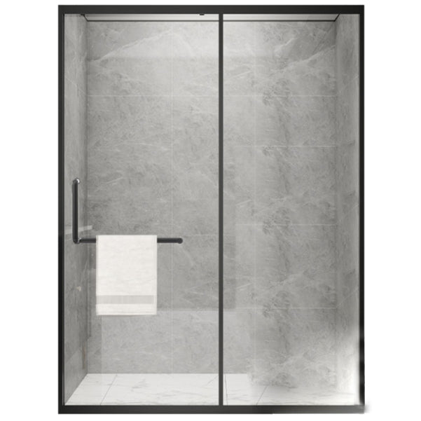 Metal Frame Single Sliding Shower Doors Modern Transparent Shower Shower Bath Door