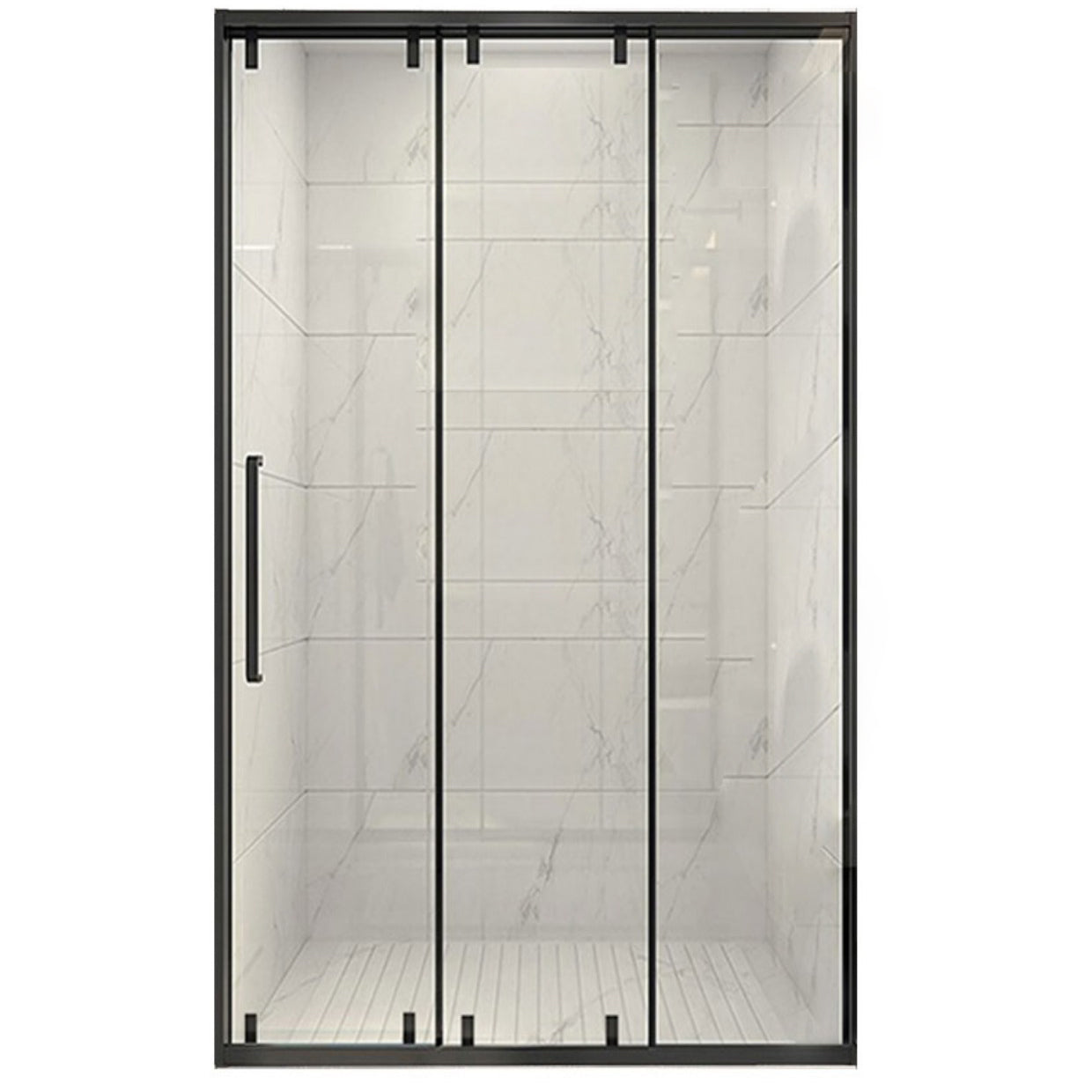 Frame Single Sliding Shower Door Transparent 8mm Tempered Shower Bath Door