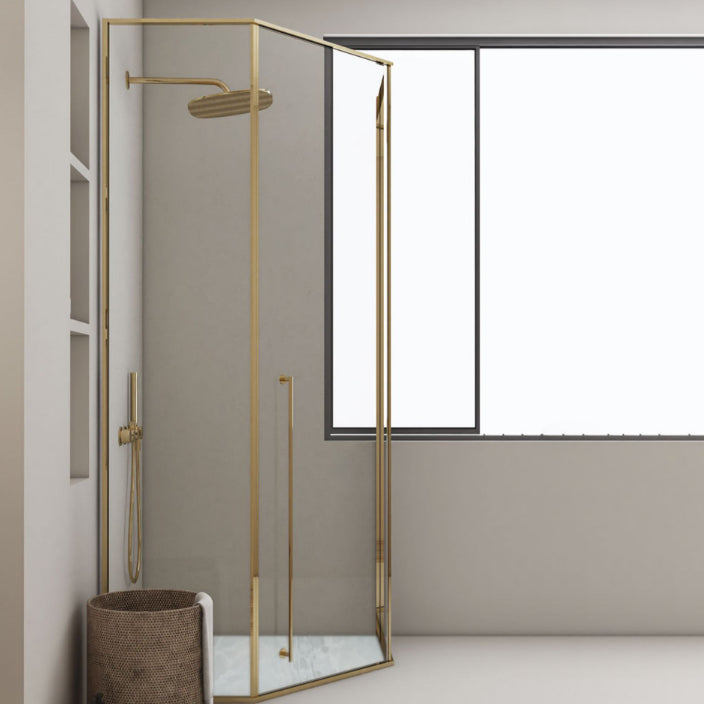 Extreme Narrow Full Frame Diamond Shape Tempered Glass Shower Door