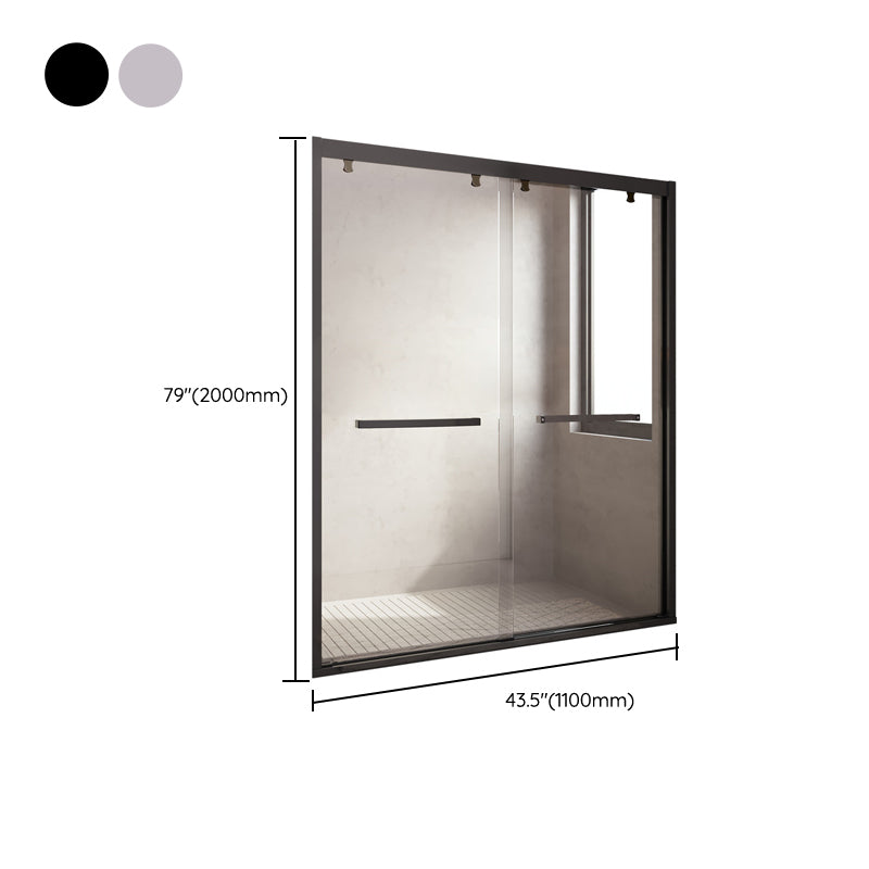 Inline Double Sliding Semi Frameless Tempered Glass Shower Door