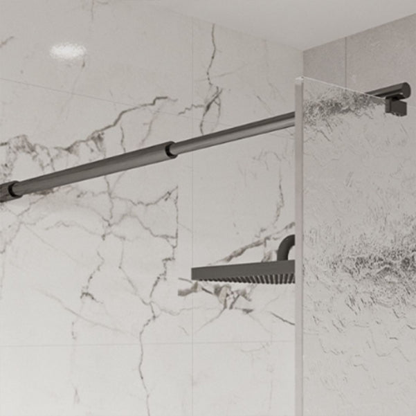 Minimalist Fixed Semi-partition Water Ripple Glass Shower Screen