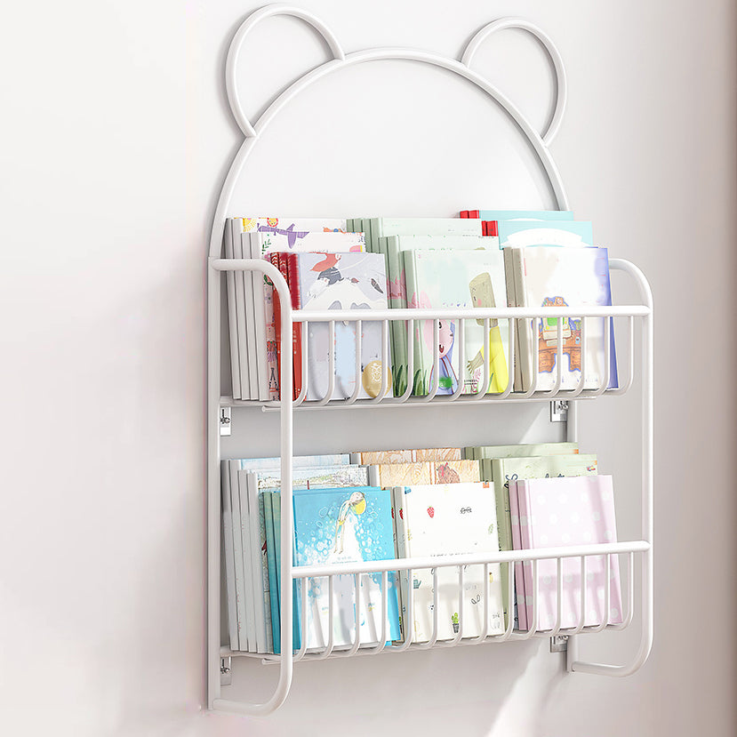 Contemporary Floating Book Display Metal Bookshelf in Open Shelf