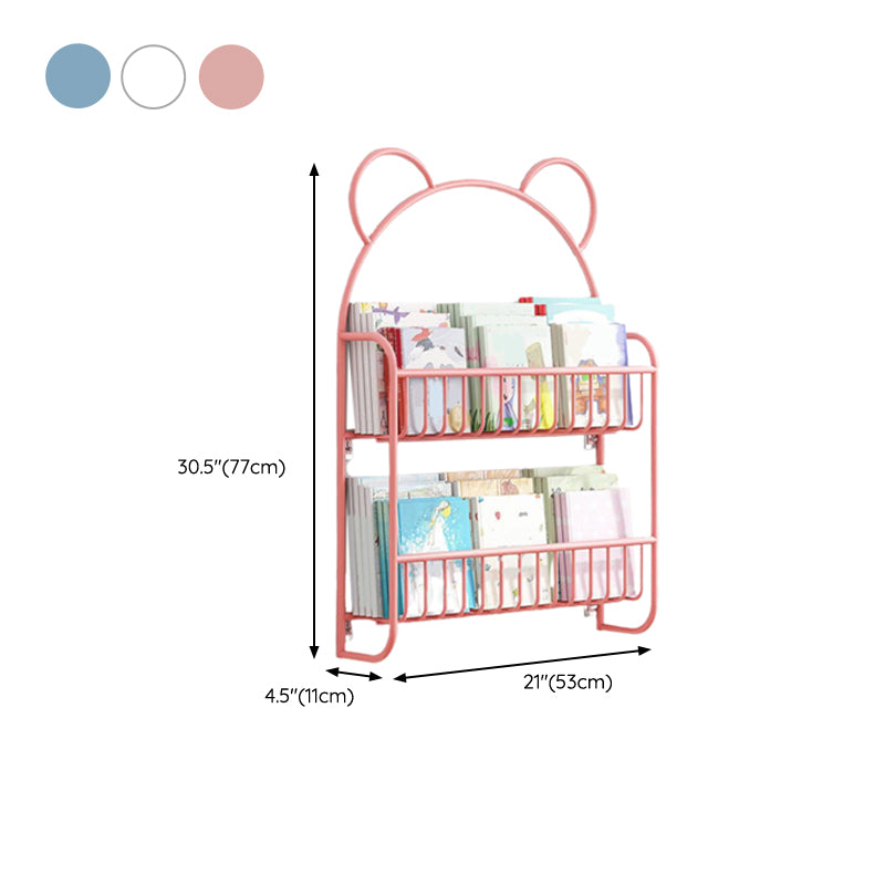 Contemporary Floating Book Display Metal Bookshelf in Open Shelf