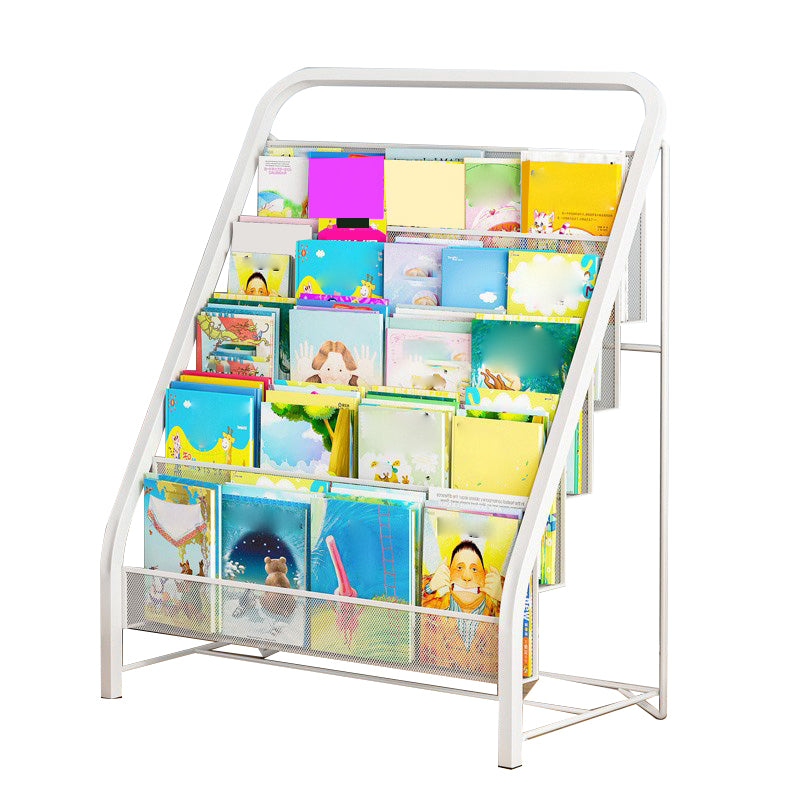 Contemporary Book Display Metal Shelf Bookcase in Chip Resistant