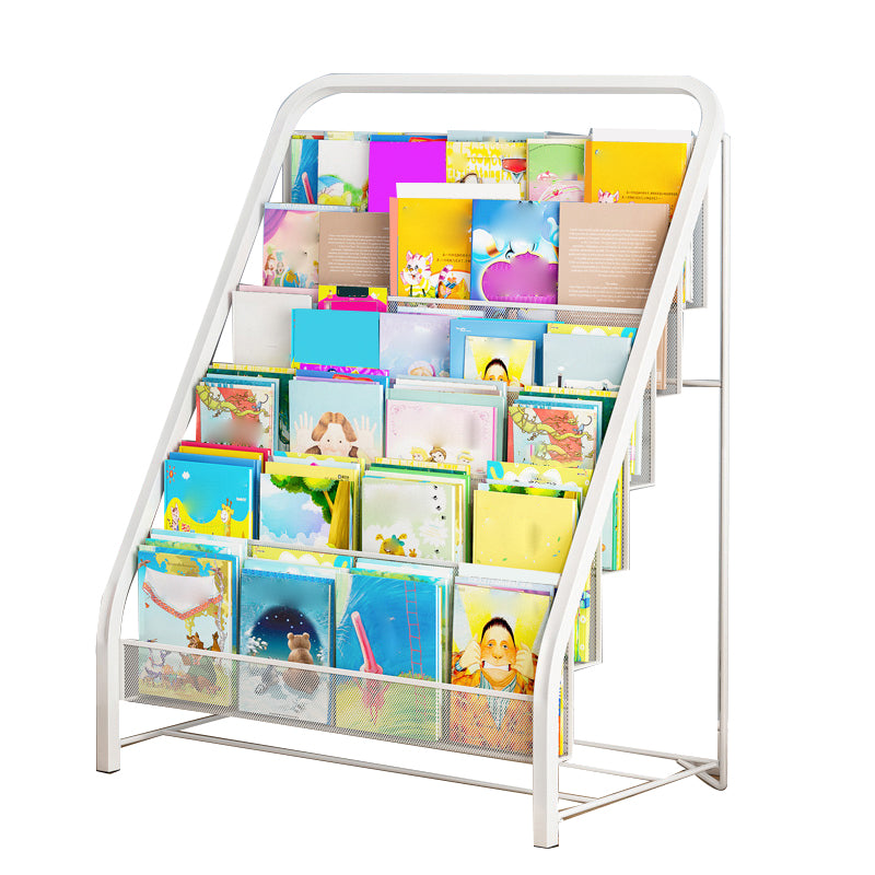 Contemporary Book Display Metal Shelf Bookcase in Chip Resistant