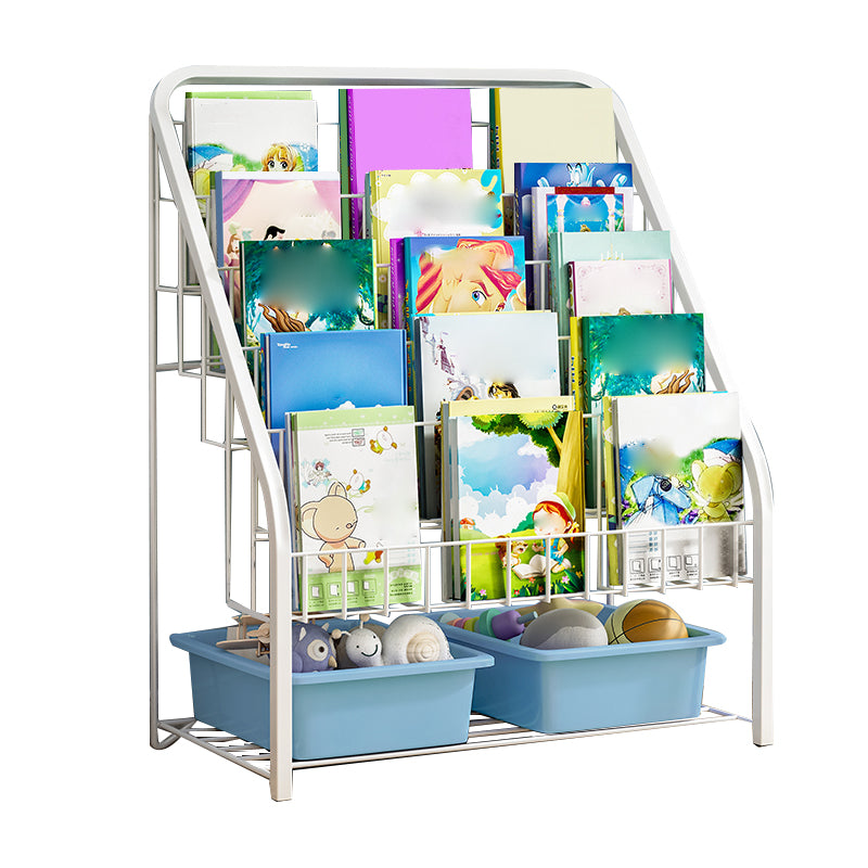 Contemporary Book Display Metal Shelf Bookcase in Chip Resistant