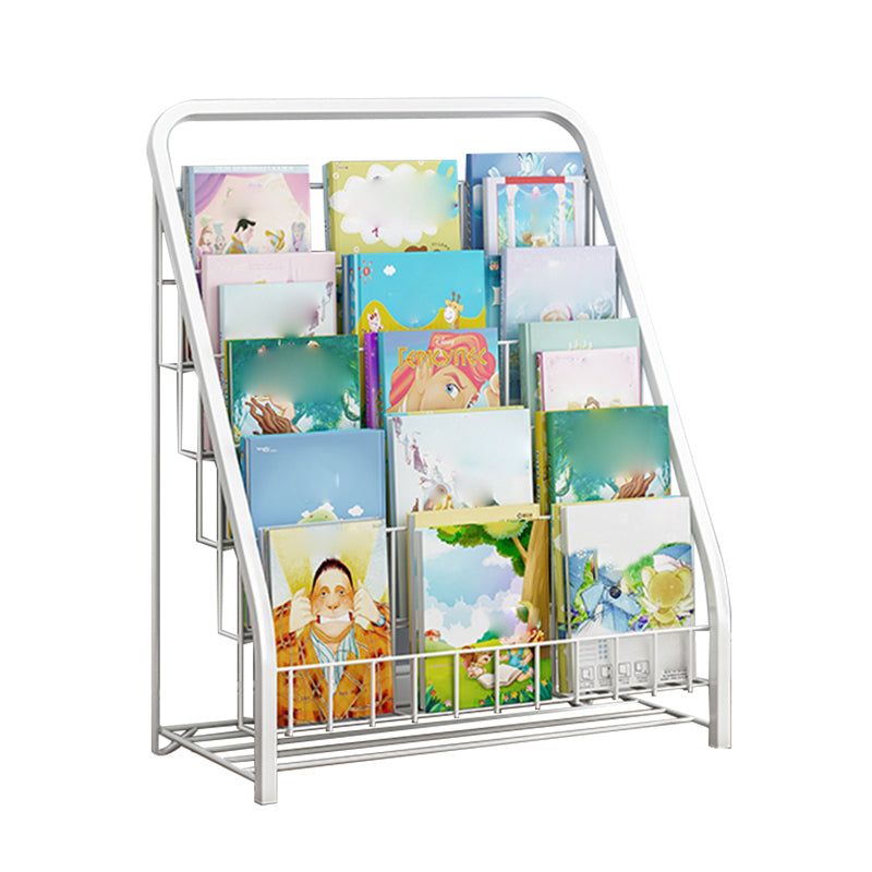 Contemporary Book Display Metal Shelf Bookcase in Chip Resistant