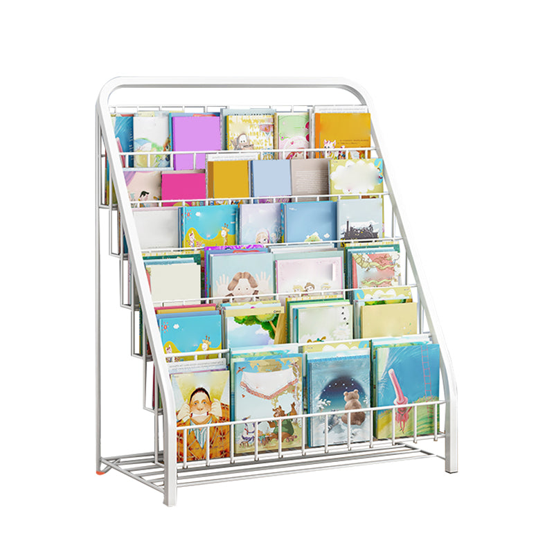 Contemporary Book Display Metal Shelf Bookcase in Chip Resistant